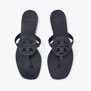 Tory Burch Miller Square-Toe Sandals in Navy